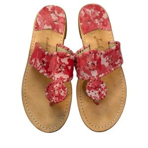 Jack Rogers Navajo Pink Camo Leather Sandals Size 9M Palm Beach